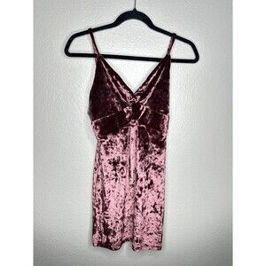 Free People Dress Womens XS Raspberry Velvet Slip Mini Spaghetti Strap OB842104
